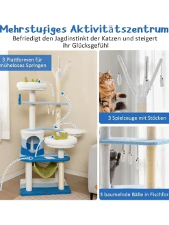 COSTWAY Katzen<Kratzbaum 165cm in Blau