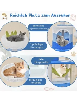 COSTWAY Katzen<Kratzbaum 165cm in Blau