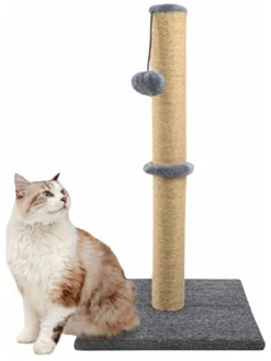 Paws&Whiskers Katzen<Kratzbaum ''Cyra'' in Grau - (B)37,5 x (H)82 x (T)37,5 cm