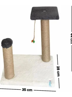 Paws&Whiskers Katzen<Kratzbaum "Else" in Anthrazit/ Weiß - (B)33 x (H)44 x (T)28 cm