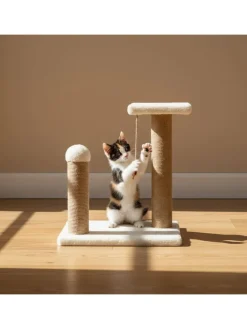 Paws&Whiskers Katzen<Kratzbaum "Else" in Creme - (B)35 x (H)44 x (T)28 cm