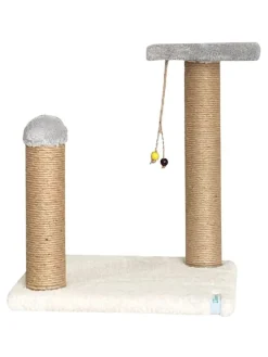 Paws&Whiskers Katzen<Kratzbaum "Else" in Grau/ Creme - (B)33 x (H)44 x (T)28 cm