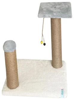 Paws&Whiskers Katzen<Kratzbaum "Else" in Grau/ Creme - (B)33 x (H)44 x (T)28 cm