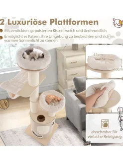 COSTWAY Katzen<Kratzbaum Groß 187 cm in Beige