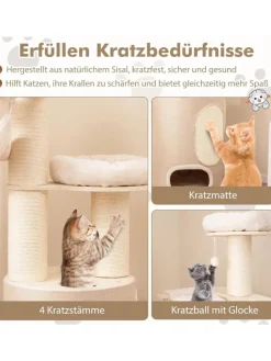 COSTWAY Katzen<Kratzbaum Groß 187 cm in Beige