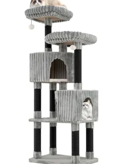COSTWAY Katzen<Kratzbaum Groß 156 cm in Grau