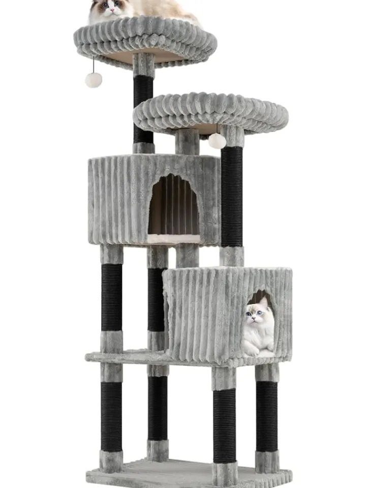 COSTWAY Katzen<Kratzbaum Groß 156 cm in Grau
