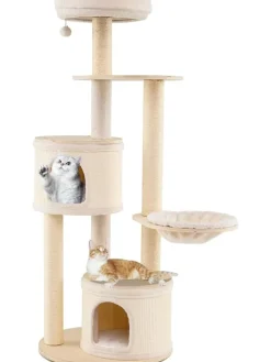 COSTWAY Katzen<Kratzbaum Groß in Hellbraun