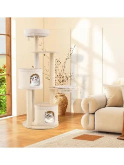 COSTWAY Katzen<Kratzbaum Groß in Hellbraun
