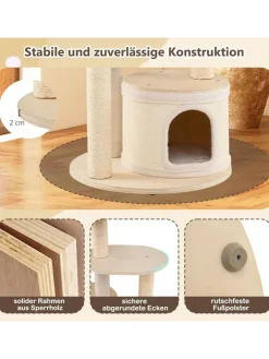 COSTWAY Katzen<Kratzbaum Groß in Hellbraun