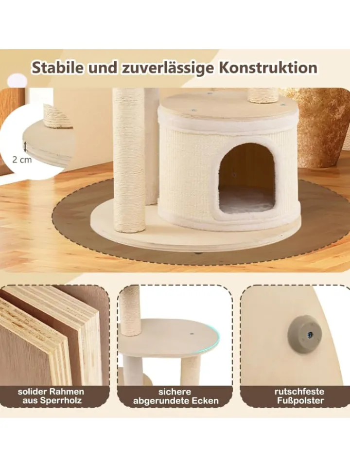 COSTWAY Katzen<Kratzbaum Groß in Hellbraun