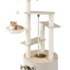 COSTWAY Katzen<Kratzbaum Holz 141 cm in Beige
