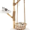 COSTWAY Katzen<Kratzbaum Holz in Hellbraun