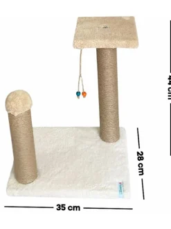 Paws&Whiskers Katzen<Kratzbaum in Beige - (B)35 x (H)44 x (T)28 cm