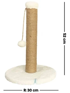 Paws&Whiskers Katzen<Kratzbaum in Beige - (H)52 x Ø 30 cm