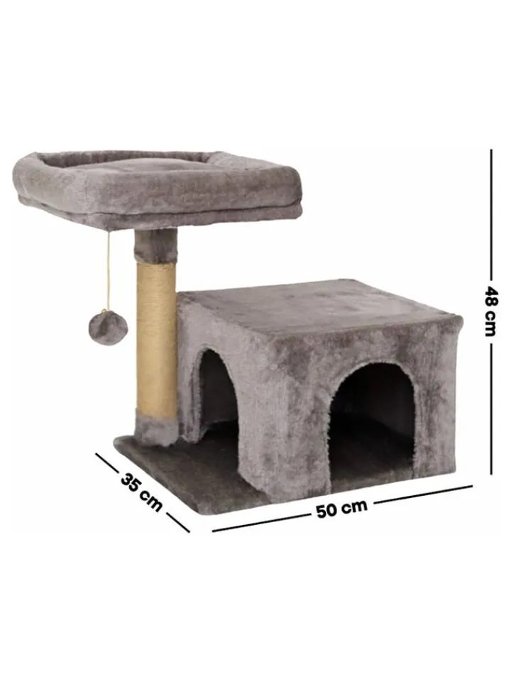 Paws&Whiskers Katzen<Kratzbaum in Grau - (B)50 x (H)48 x (T)35 cm