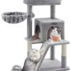 Songmics Katzen<Kratzbaum in Hellgrau - (B)48 x (H)96 x (T)48 cm