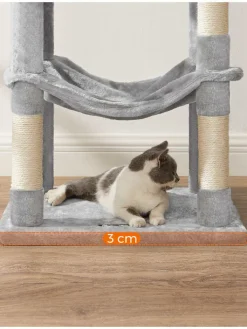 Songmics Katzen<Kratzbaum in Hellgrau/ Creme - (B)55 x (H)143 x (T)45 cm