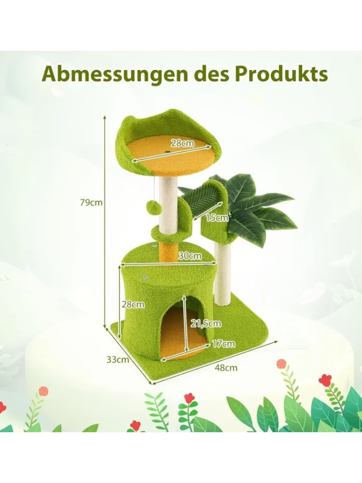 COSTWAY Katzen<Kratzbaum klein in Grün