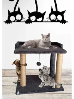 Paws&Whiskers Katzen<Kratzbaum "Liza" in Anthrazit - (B)50 x (H)48 x (T)35 cm