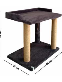 Paws&Whiskers Katzen<Kratzbaum "Liza" in Anthrazit - (B)50 x (H)48 x (T)35 cm
