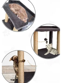 Paws&Whiskers Katzen<Kratzbaum "Liza" in Anthrazit - (B)50 x (H)48 x (T)35 cm