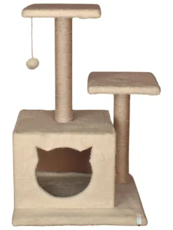Paws&Whiskers Katzen<Kratzbaum "Lotti" in Beige - (B)45 x (H)72 x (T)35 cm