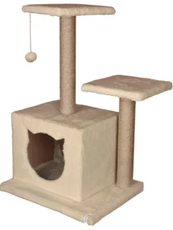 Paws&Whiskers Katzen<Kratzbaum "Lotti" in Beige - (B)45 x (H)72 x (T)35 cm