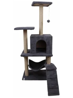 Paws&Whiskers Katzen<Kratzbaum "Midas" in Anthrazit - (B)50 x (H)125 x (T)35 cm