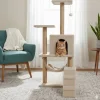 Paws&Whiskers Katzen<Kratzbaum "Midas" in Beige - (B)50 x (H)125 x (T)35 cm