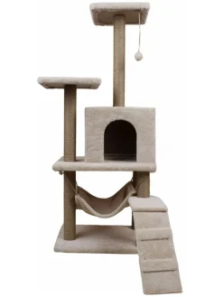 Paws&Whiskers Katzen<Kratzbaum "Midas" in Beige - (B)50 x (H)125 x (T)35 cm