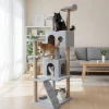 Paws&Whiskers Katzen<Kratzbaum "Siena" in Grau - (B)60 x (H)165 x (T)45 cm