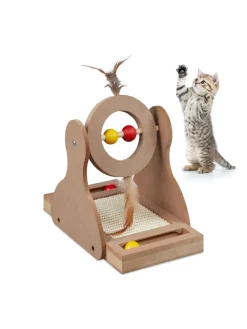relaxdays Katzen<Kratzspielzeug in Natur - (B)17 x (H)30 x (T)30 cm