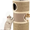 COSTWAY Katzen<Kratztonne Ø 36 cm 70 cm hoch in Hellbraun