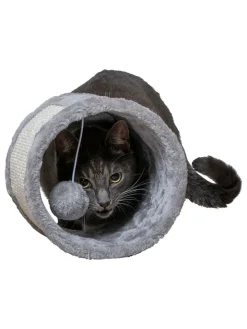 Edco Katzen<Kratztunnel in Grau - (H)19 x Ø 21 cm