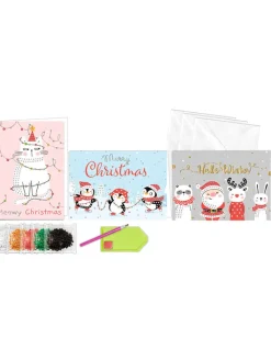 URSUS Partyzubehör & -Dekoration<Kreativset "Diamond Painting Greeting Cards - Happy Christmas" in Bunt
