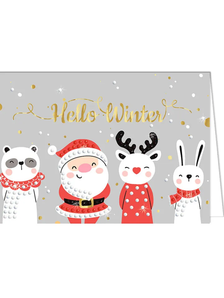 URSUS Partyzubehör & -Dekoration<Kreativset "Diamond Painting Greeting Cards - Happy Christmas" in Bunt
