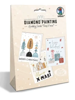 URSUS Partyzubehör & -Dekoration<Kreativset "Diamond Painting Greeting Cards - Cosy X-Mas" in Bunt