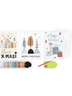 URSUS Partyzubehör & -Dekoration<Kreativset "Diamond Painting Greeting Cards - Cosy X-Mas" in Bunt