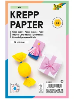 folia PAPER Kreativbedarf & Do-It-Yourself<Krepppapier-Rollen in Bunt - 10 Stück