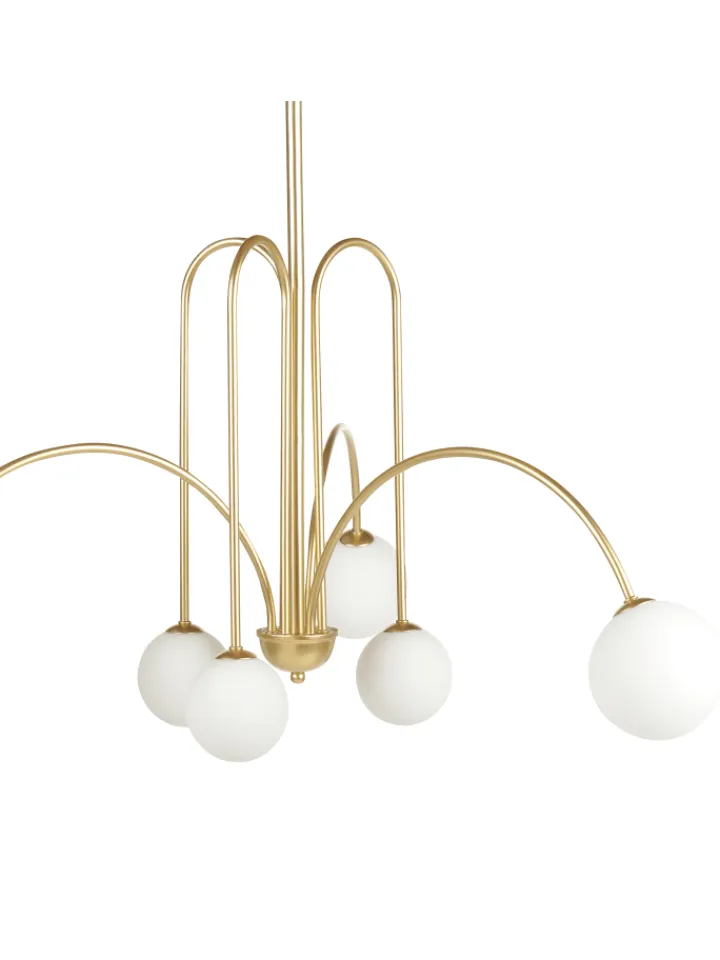 Beliani Decken- & Hängeleuchten<Kronleuchter FORBES in Gold/Weiß - (W) 80 x (H) 80 x (L) 80 cm