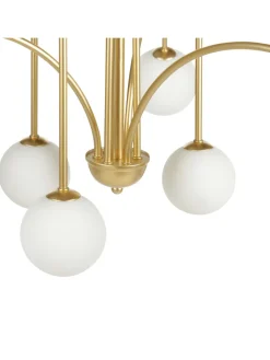 Beliani Decken- & Hängeleuchten<Kronleuchter FORBES in Gold/Weiß - (W) 80 x (H) 80 x (L) 80 cm