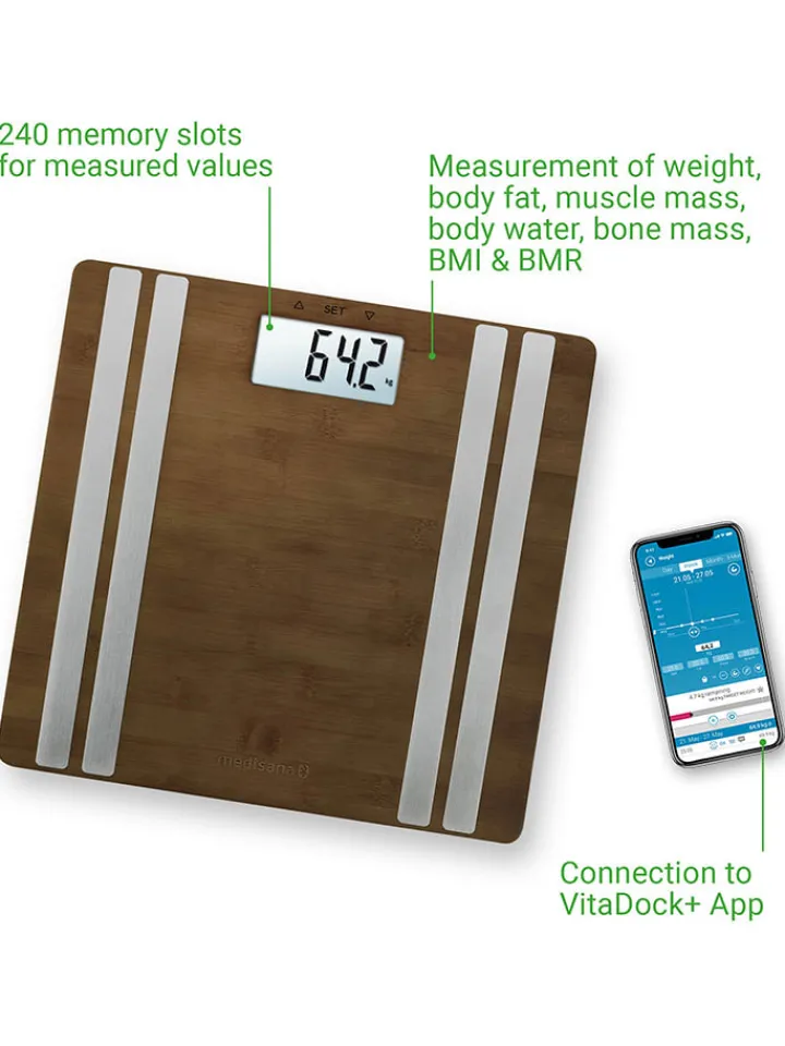 Medisana Pflege & Gesundheit<Körperanalysewaage "BS 552 connect bamboo" in Braun
