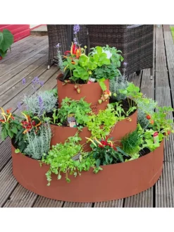 UNUS Gartendekoration<Kräuterschnecke Rostoptik in Braun