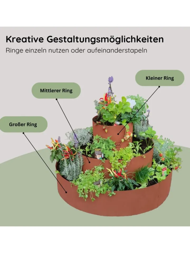 UNUS Gartendekoration<Kräuterschnecke Rostoptik in Braun