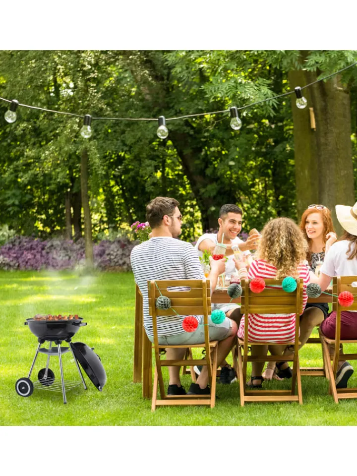relaxdays Grillen<Kugelgrill in Schwarz
