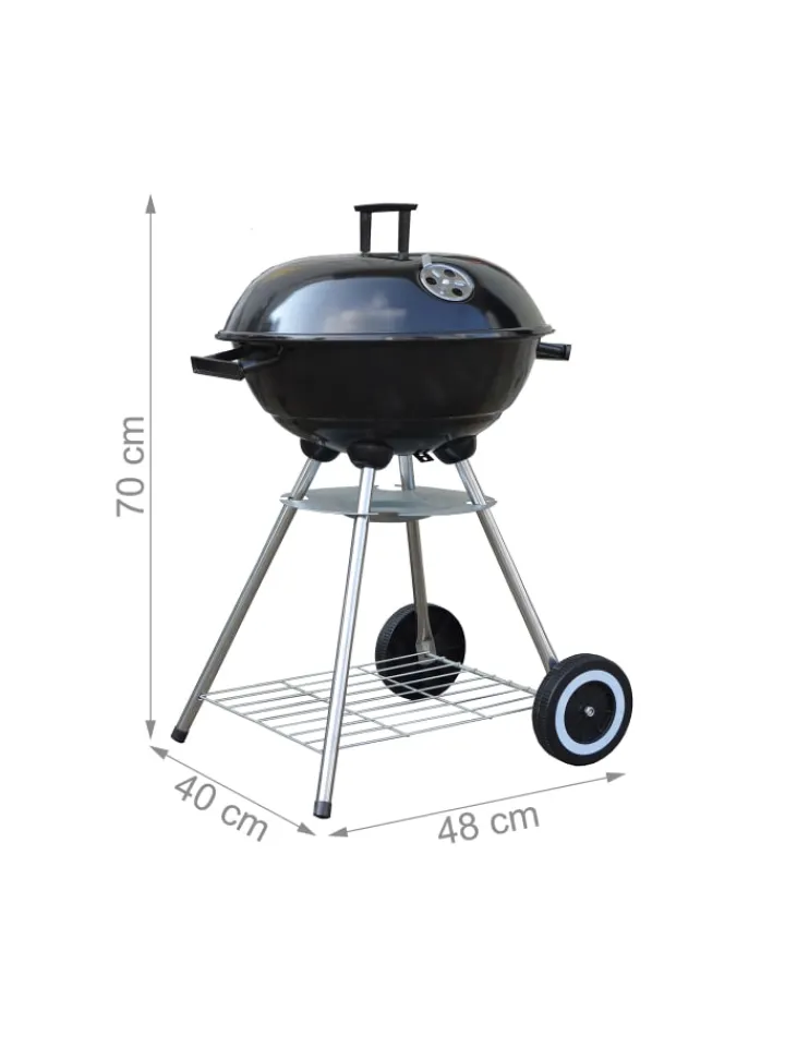 relaxdays Grillen<Kugelgrill in Schwarz