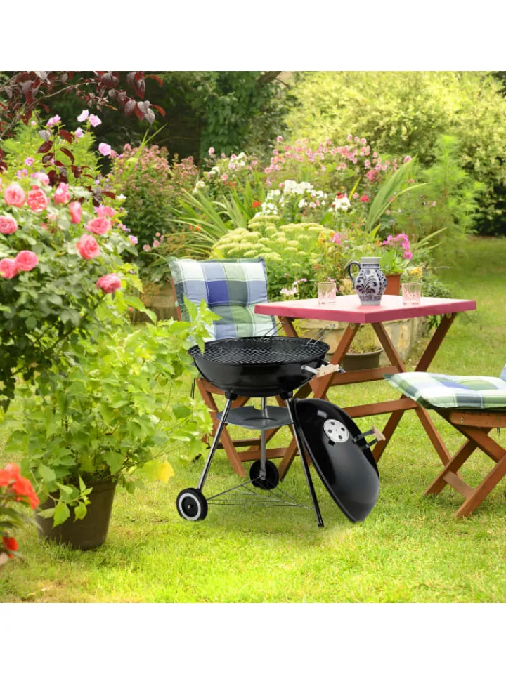 relaxdays Grillen<Kugelgrill in Schwarz - Ø 54 cm
