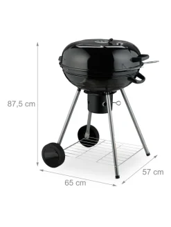 relaxdays Grillen<Kugelgrill in Schwarz - Ø 53 cm