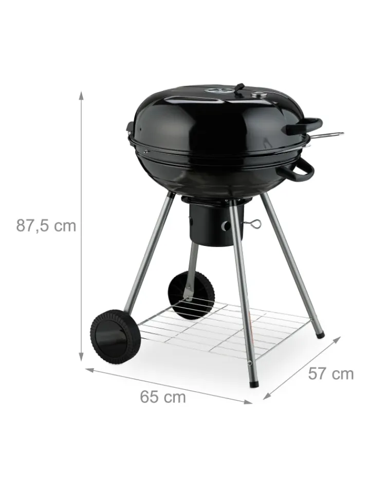relaxdays Grillen<Kugelgrill in Schwarz - Ø 53 cm